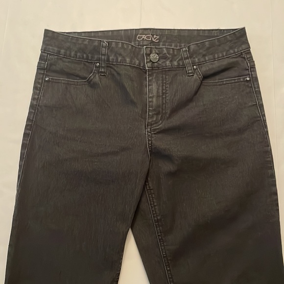 Cache black jeggings jeans, size 6. Zipped ankles, , rhinestones back pockets. - Picture 2 of 16